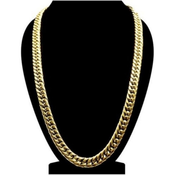 24 Inch 18K Gold 12 MM Thick Cuban Link Chain New - Picture 3 of 8